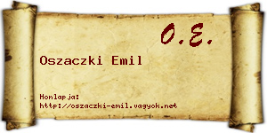 Oszaczki Emil névjegykártya